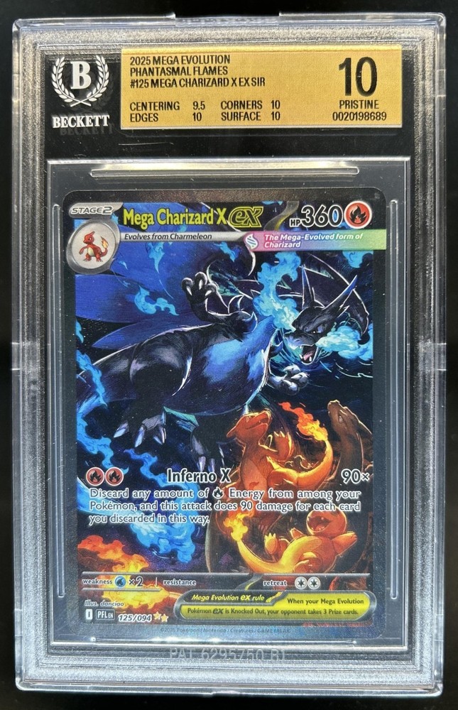2025 Pokemon PFL Mega Charizard X ex Special Illustration Rare #125/094 BGS 10