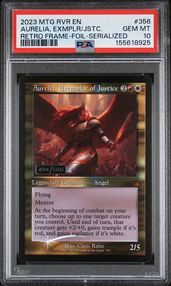 Magic The Gathering MTG Aurelia Exemplar Justice Retro Serialized 494/500 PSA 10