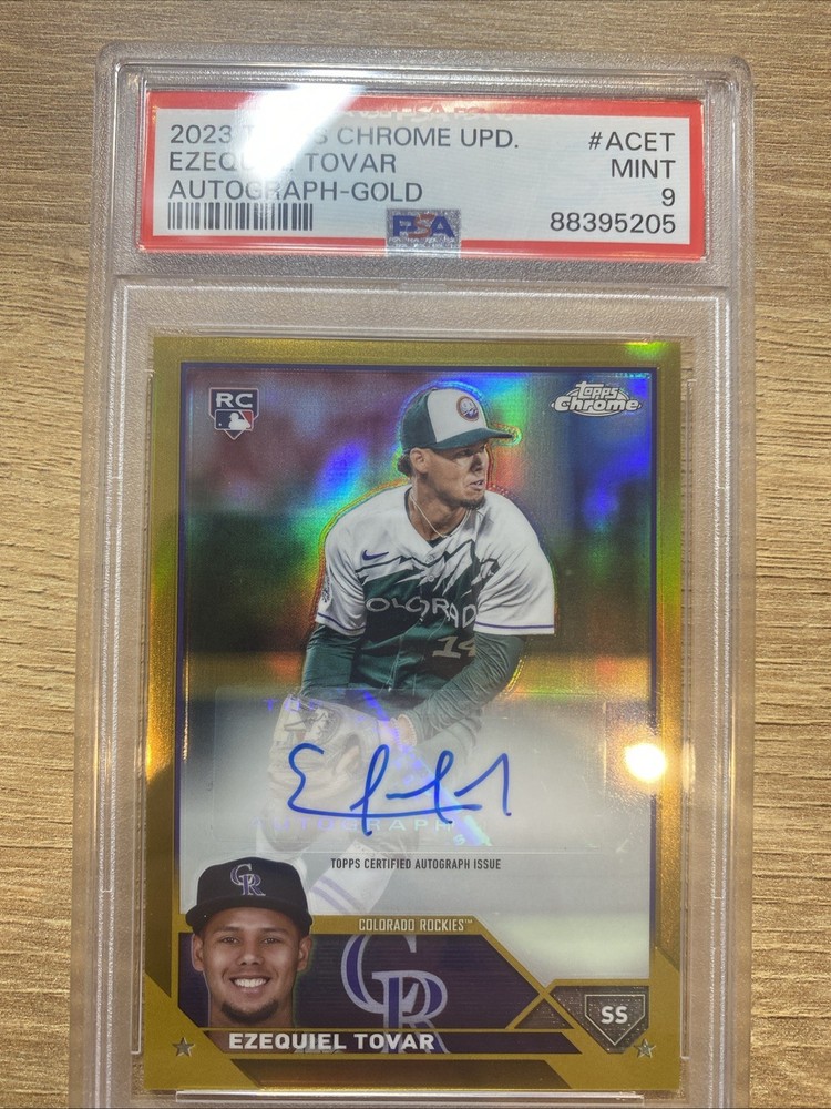 2023 Topps Chrome Update GOLD Ezequiel Tovar /50 Numbered Auto Colorado Rockies