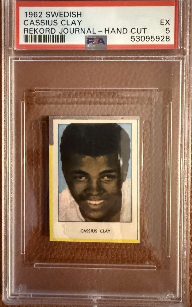 1962 SWEDISH REKORD JOURNAL ROOKIE CARD CASSIUS CLAY MUHAMMAD ALI PSA 5