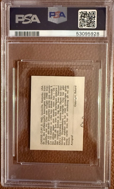 1962 SWEDISH REKORD JOURNAL ROOKIE CARD CASSIUS CLAY MUHAMMAD ALI PSA 5 view 2