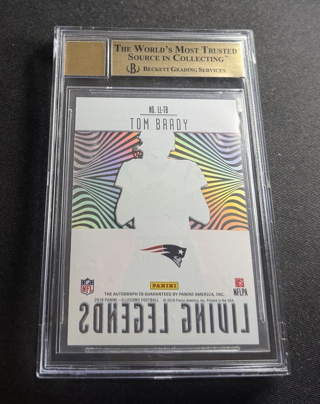 2018 Tom Brady Illusions Living Legends Holo Silver Auto 1/10 BGS 9.5 9 Panini view 2
