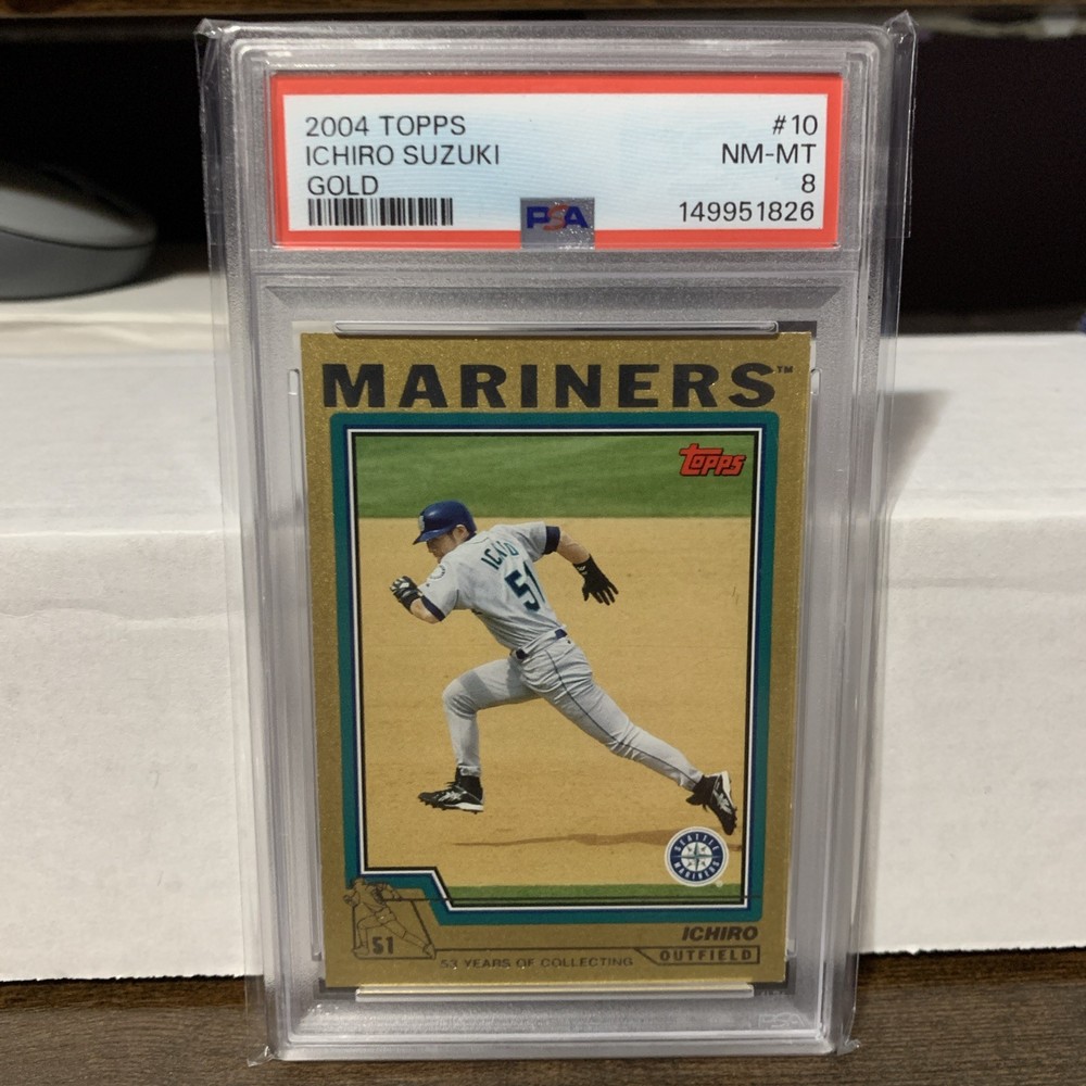 2004 Topps GOLD Ichiro Suzuki PSA 8 Card #10 Mariners SSP #/2004