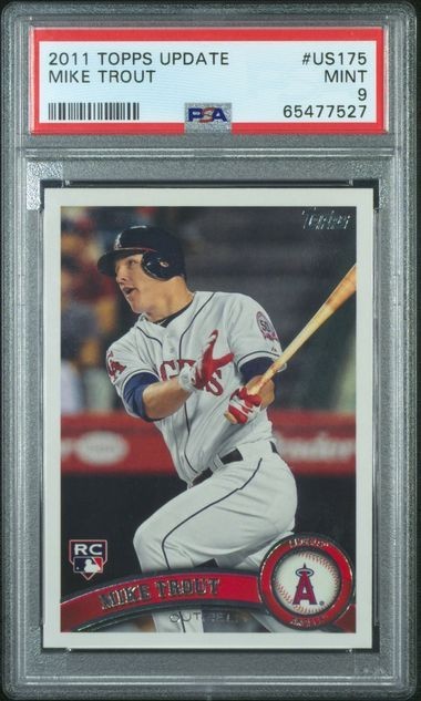 2011 Topps Update MIKE TROUT RC #US175 ANGELS PSA 9 MINT  WELL CENTERED
