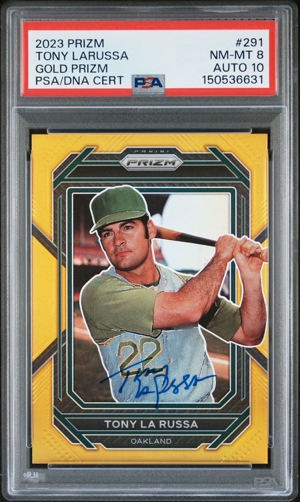 Tony LaRussa Autograph Auto 2023 Panini Prizm GOLD Card #06/10 - PSA 8 Auto 10
