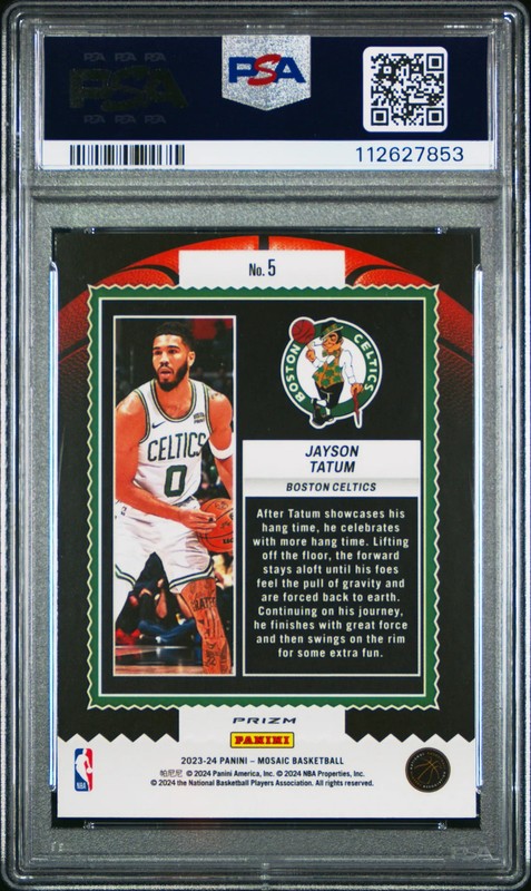 2023 PANINI MOSAIC JAM MASTERS MOSAIC #5 JAYSON TATUM PSA 10 view 2