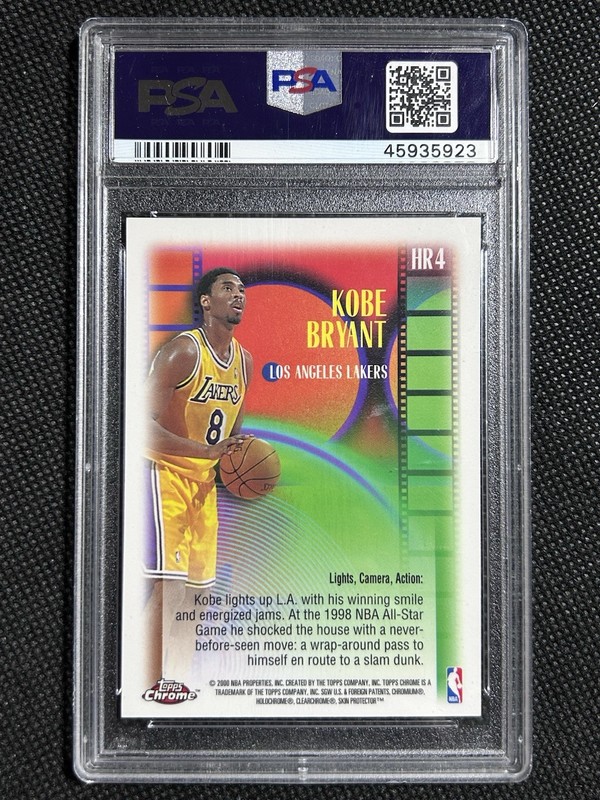 1999 Kobe Bryant Topps Chrome Highlight Reels #HR4 - PSA 10 Gem Mint Lakers HOF view 2