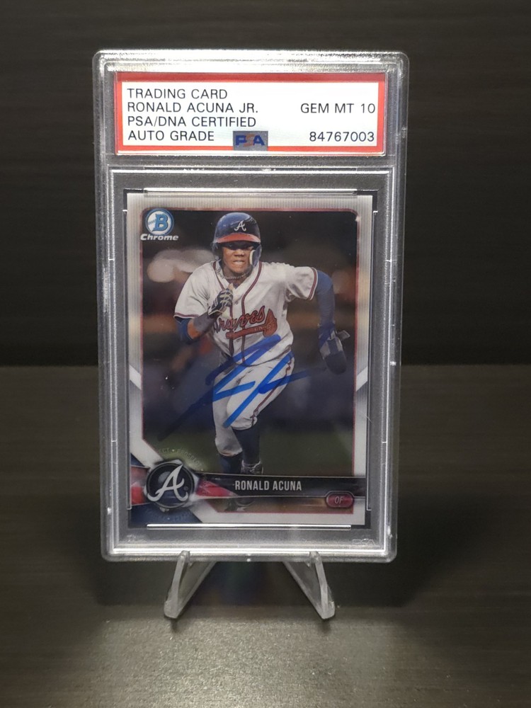 2018 Bowman Chrome bcp1 Ronald Acuna Jr. Rookie PSA/DNA GEM MT 10 Auto Graded