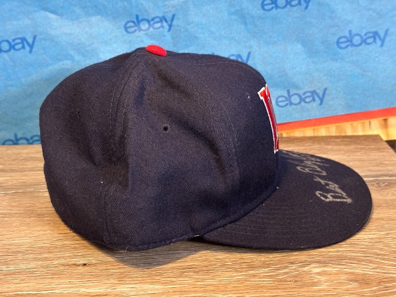 Game Used Minnesota Twins Bert Blyleven MLB Baseball Hat signed Auto Autographed view 2