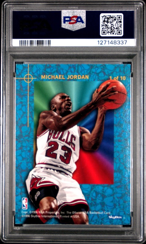 1995-96 HOOPS MICHAEL JORDAN POWER PALETTE #1 Bulls PSA 6  *PSA LABEL ERROR* view 2