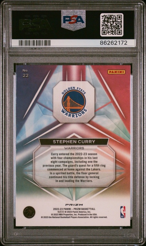Steph Curry Prizmatic Fast Break PSA 10 2022 #22 view 2