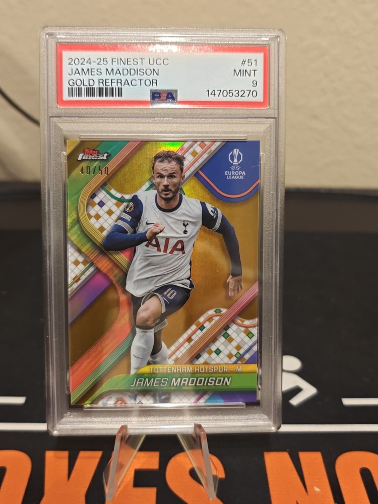 2024-25 Topps Finest Uefa Club Competitions - James Maddison Gold Refractor /50