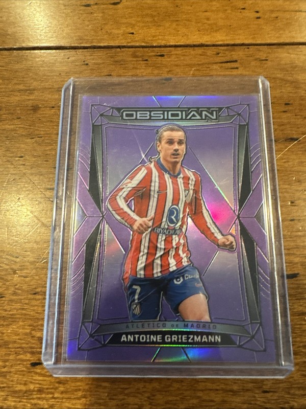 2024-25 Panini Obsidian - Antoine Griezmann #28 Electric Etch Purple Flood 2/30 view 2
