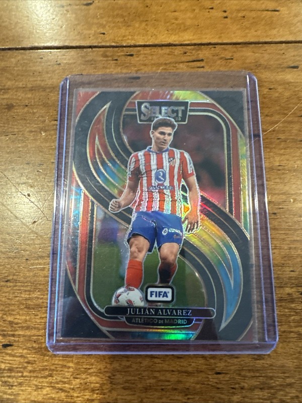 2024-25 Panini Select FIFA Julian Alvarez Mezzanine Tie-Dye Prizm 15/25 view 2
