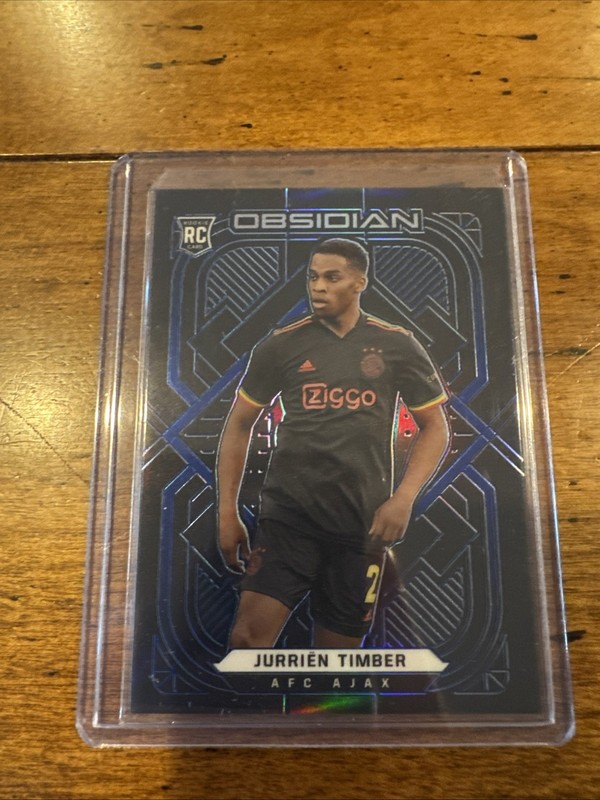 2021-22 Panini Obsidian Jurrien Timber Electric Etch Blue RC 11/20 view 2