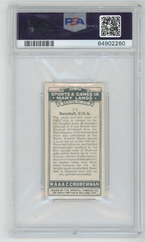 1929 Churchman Babe Ruth #25 PSA 3 Sports & Games in Many Lands Yankee Babe Ruth view 2
