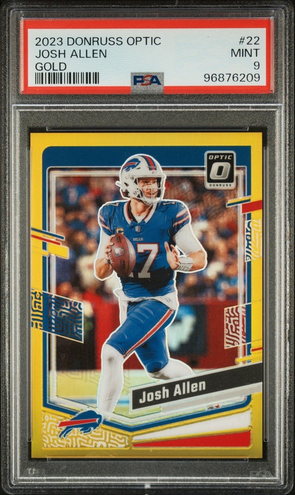2023 Panini Donruss Optic Football Josh Allen Gold Prizm /10 PSA 9 Buffalo Bills