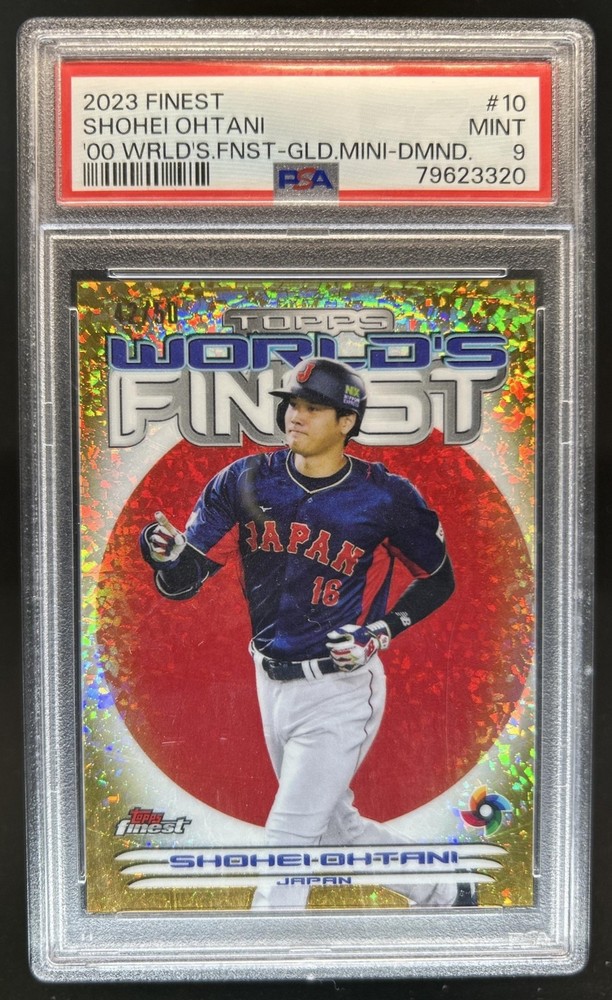 2023 Finest Shohei Ohtani 2000 World's Refractor Gold Mini Diamond #/50 PSA 9