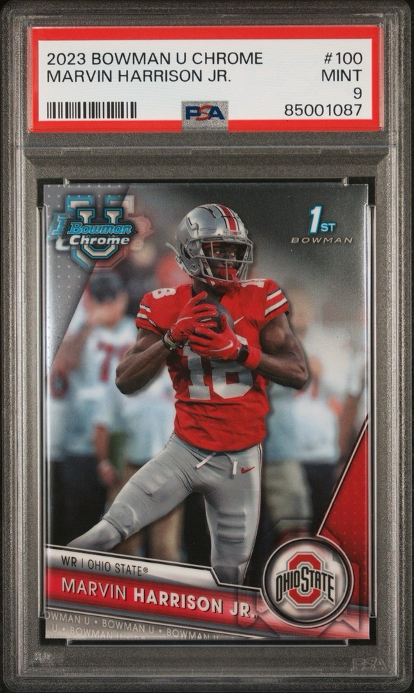 2023 Bowman University Chrome - Marvin Harrison Jr. #100 (RC) PSA 9