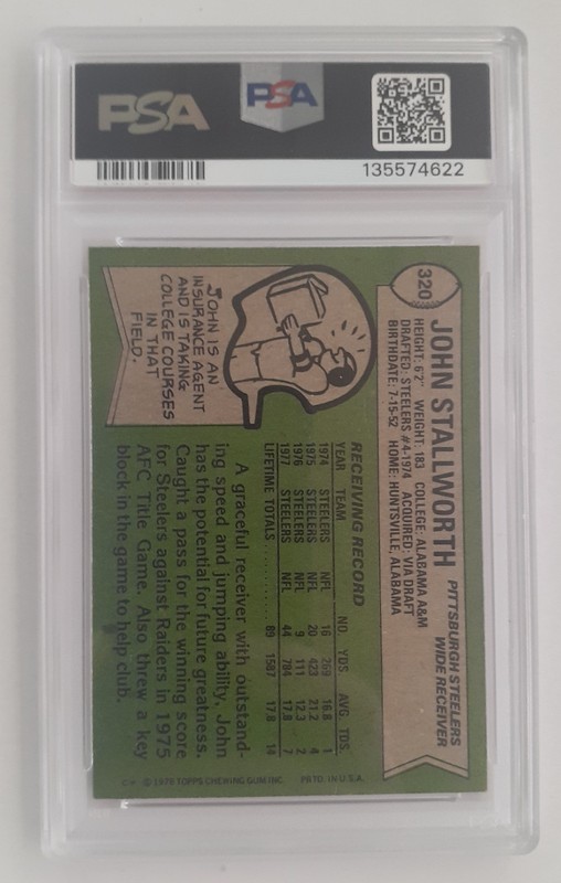 1978 JOHN STALLWORTH PSA 6 (RC) ... BONUS VINTAGE CARDS ADDED FREE!! view 2