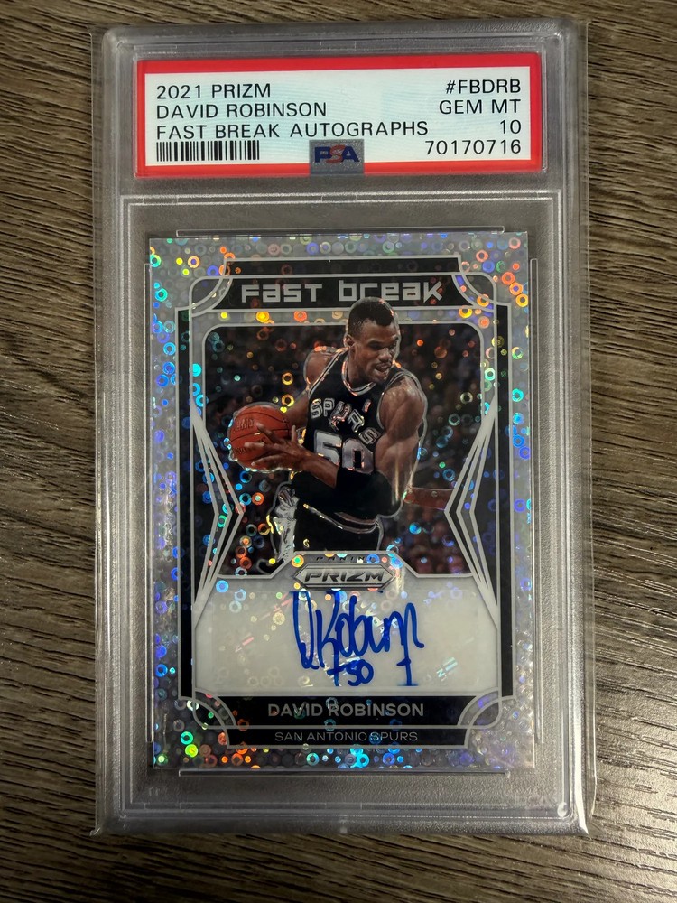 2021-22 Panini Prizm - Fast Break Autographs David Robinson #FB-46 (AU) PSA 10