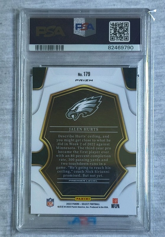 Panini 2022 Select Jalen Hurts Premier Level #179 Cosmic Prizm Eagles PSA 8 🔥🔥 view 2