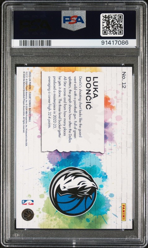 2023-24 Panini Court Kings #12 Luka Doncic Self Expression PSA 10 view 2