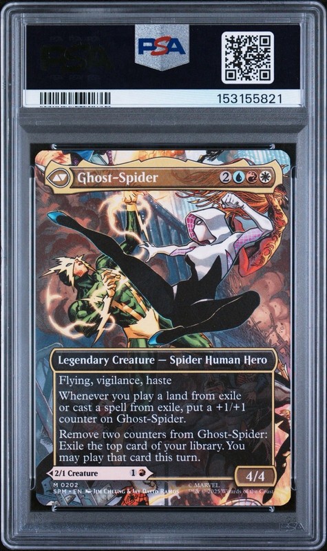Gwen/Ghost-Spider 2025 MTG Marvel's Spider-Man #0202 Scene Borderless PSA 10 view 2