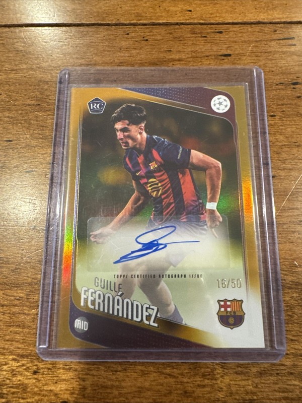 2025-26 Topps UCC Guille Fernandez Gold Fool RC Auto 16/50 view 2