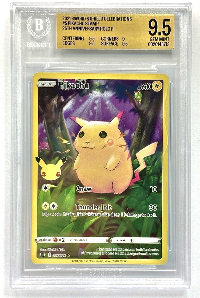 Pokémon TCG Pikachu Celebrations #5/25 BGS 9.5 Gem Mint Psa 10 Equivalent