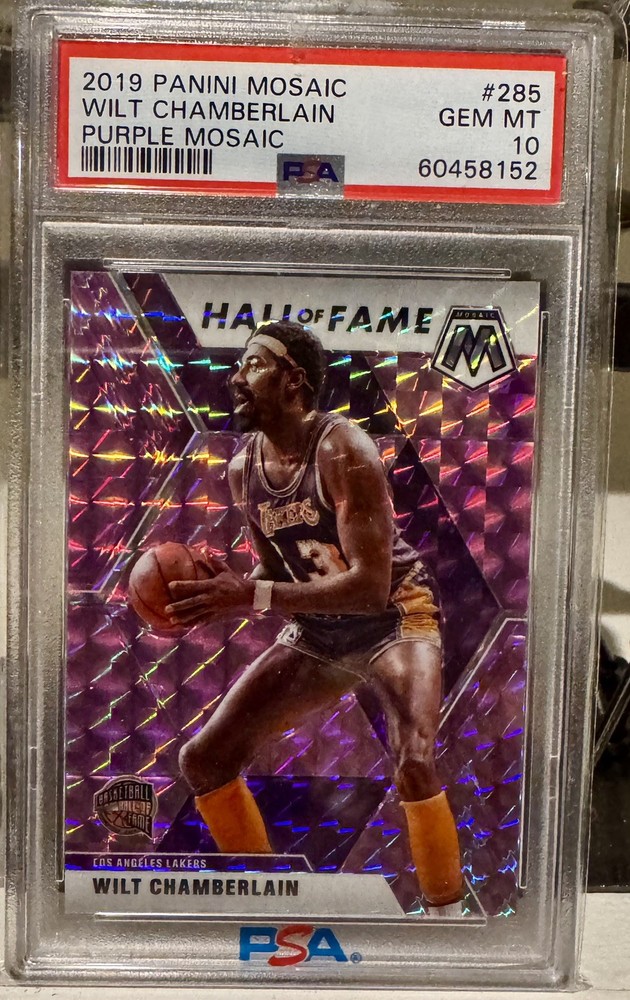 2019-20 Panini Mosaic - Hall of Fame Wilt Chamberlain #285 Purple Prizm #1 of 49