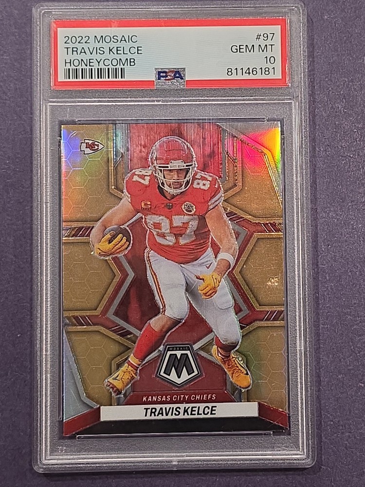 2022 Panini Mosaic - Travis Kelce #97 Honeycomb Prizm PSA 10