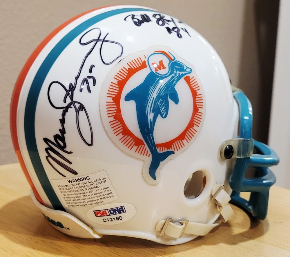 (PSA/DNA) 1972 Dolphins - Autographed by 6 Players (see description) Mini Helmet