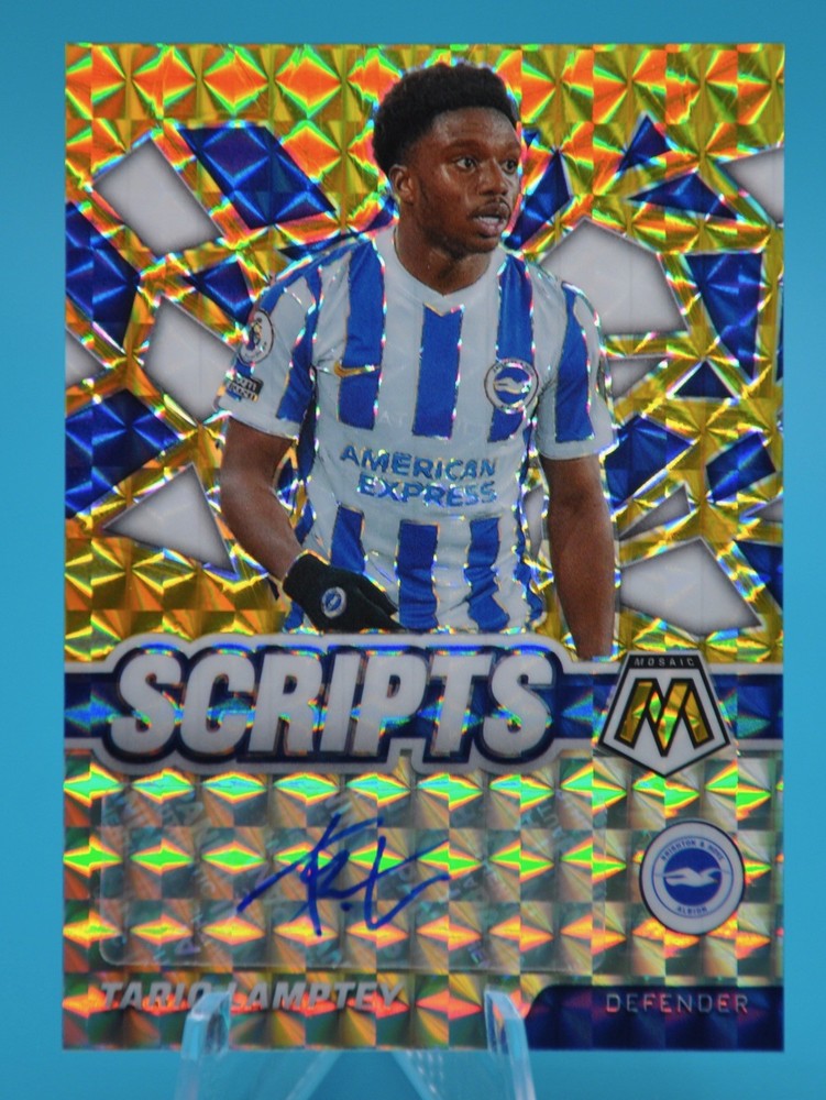 2021-22 Mosaic Premier League Tariq Lamptey Scripts Auto Gold Mosaic Prizm /10 view 1