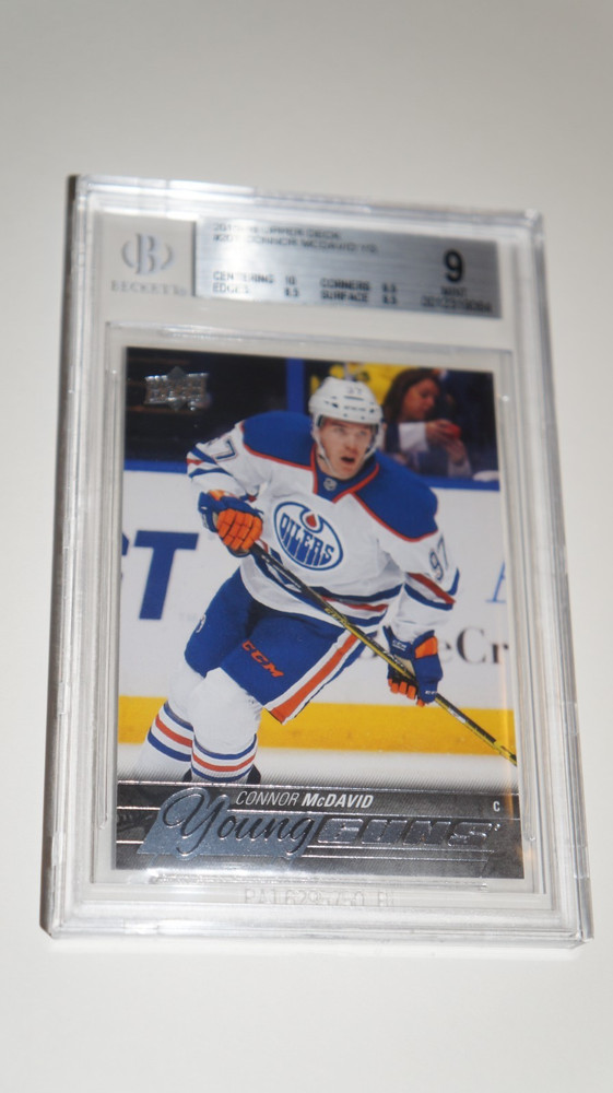 2015 UPPER DECK #201 CONNOR MCDAVID YOUNG GUNS RC ROOKIE PSA 9