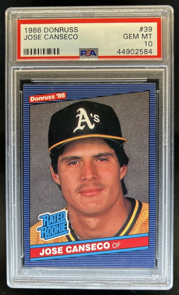 1986 Donruss Jose Canseco Rookie RC #39 Athletics PSA 10 GEM MINT