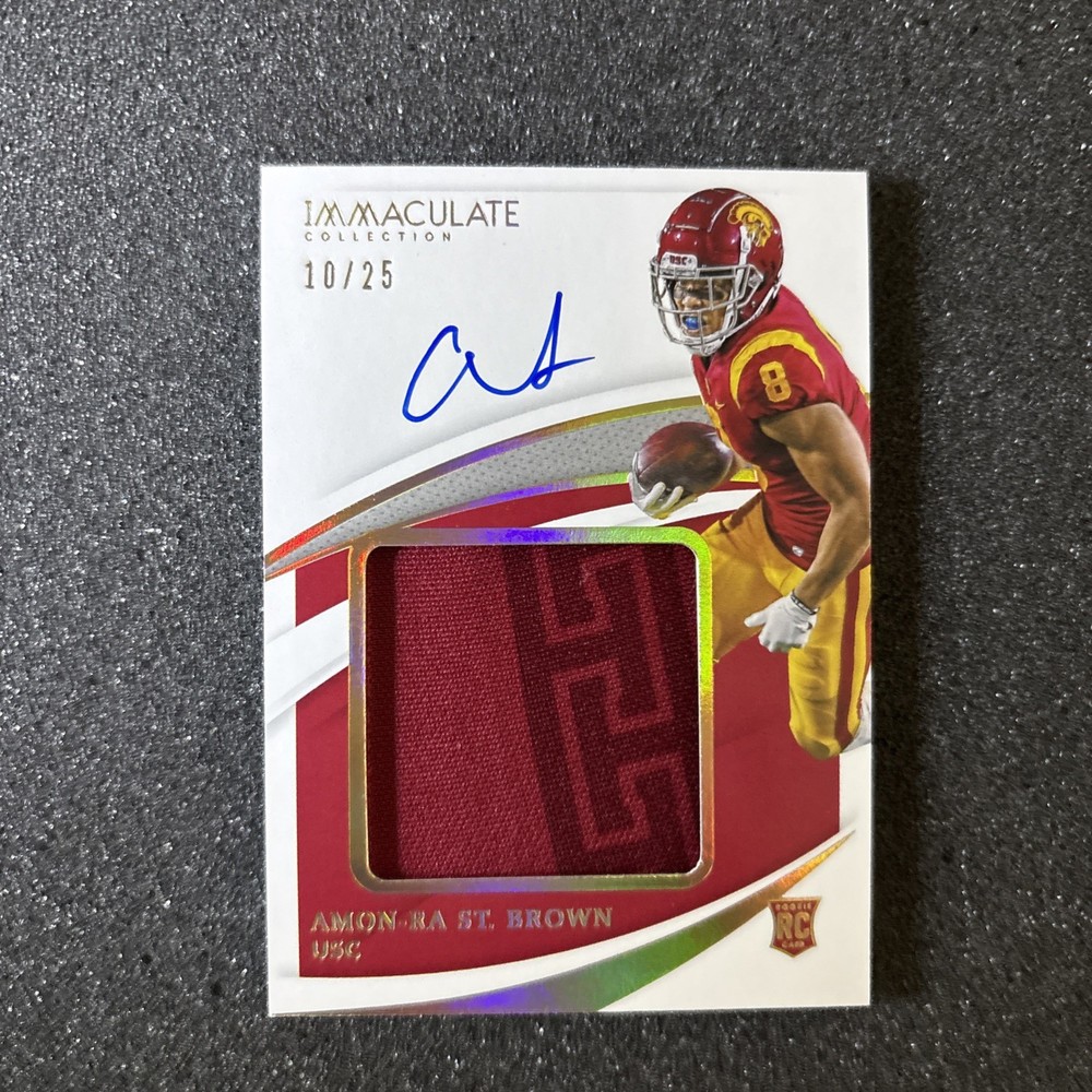 2021 AMON-RA ST BROWN IMMACULATE USC Trojans Patch Auto 10/25 Detroit PPA-AR