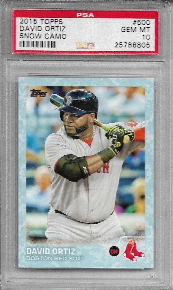 2015 Topps David Ortiz #500 Snow Camo Parallel #'d /99 PSA 10 Gem Mint POP 1