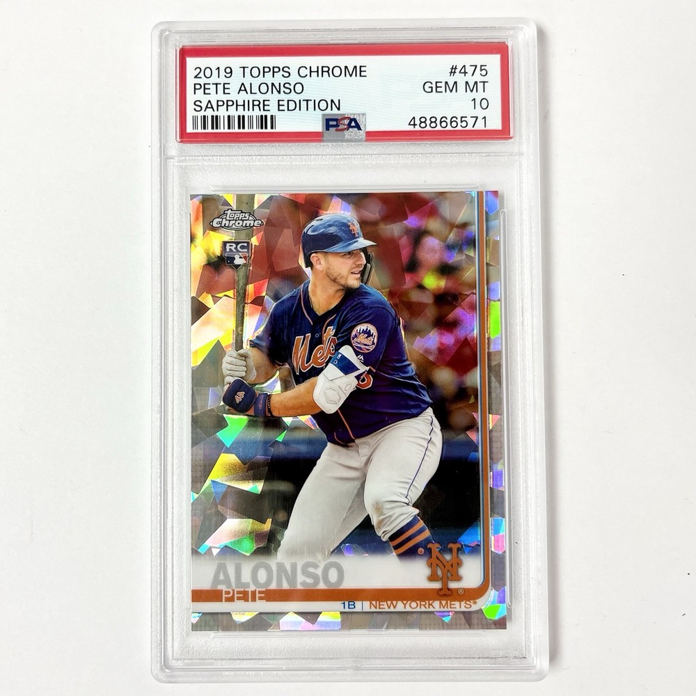 PSA 10 2019 TOPPS CHROME PETE ALONSO ROOKIE SAPPHIRE SP RC #475 METS