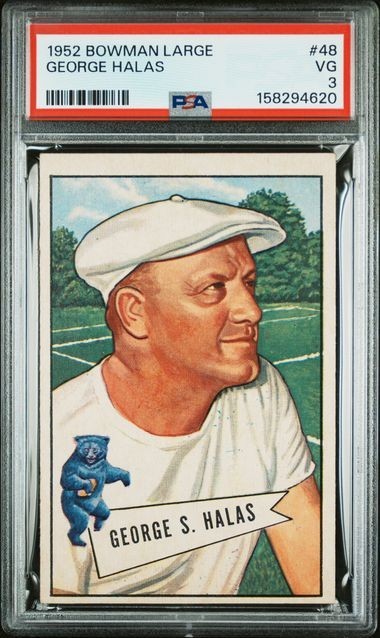 PAPA BEAR PSA 3 GEORGE HALAS HOF 1952 BOWMAN LARGE #48 GRADED VINTAGE NFL *TPHLC