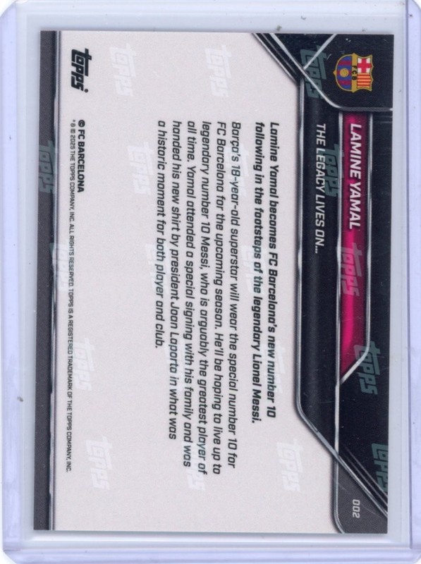 Lamine Yamal Topps 2025 Topps NOW FC Barcelona #002 The Legacy Lives On view 2