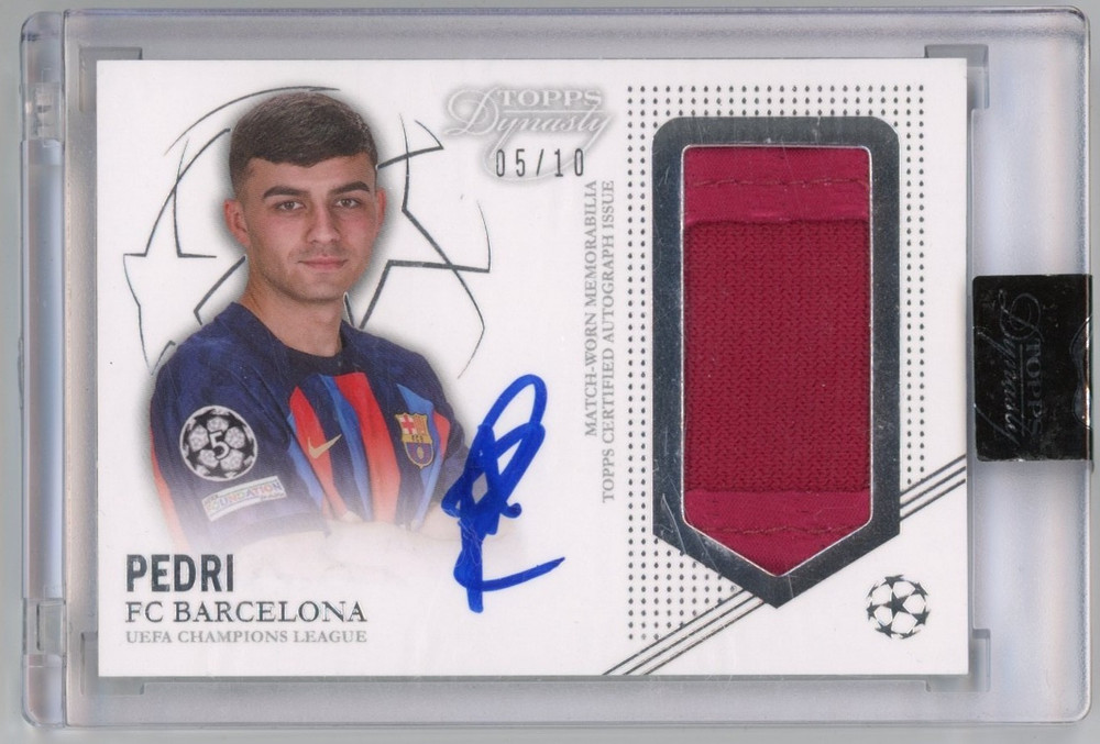 Pedri 2022-23 Topps Dynasty UCL Patch Auto /10 #AP-P2 Match Worn