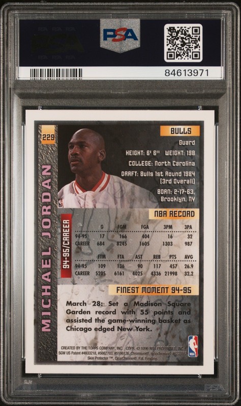 1995 FINEST #229 MICHAEL JORDAN PSA 9 *READ DETAILS* view 2