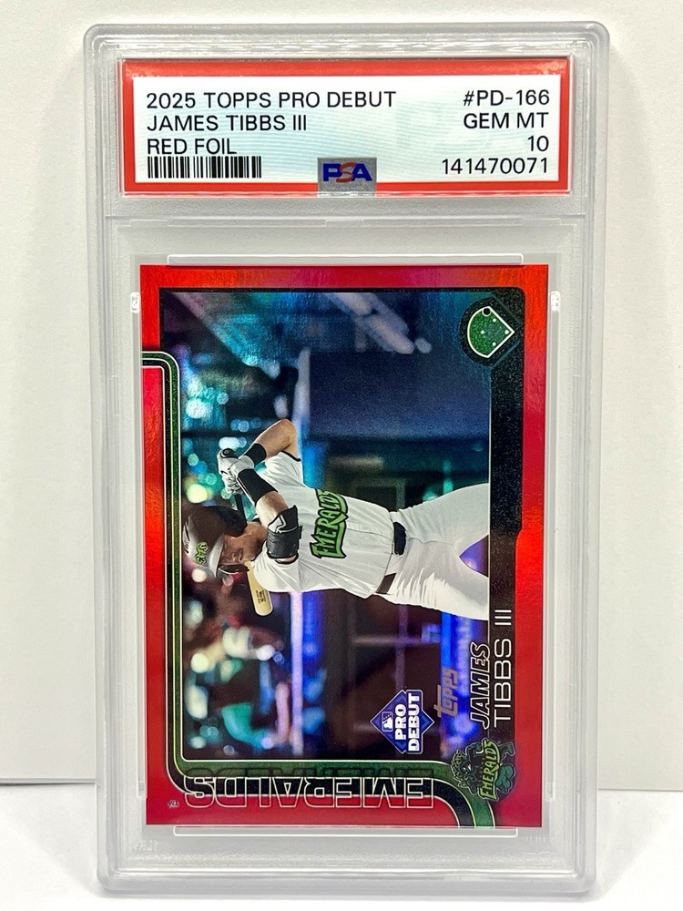 2025 Topps Pro Debut 6/10 Red Foil James Tibbs III Rookie PSA 10 Gem Mint Pop 1