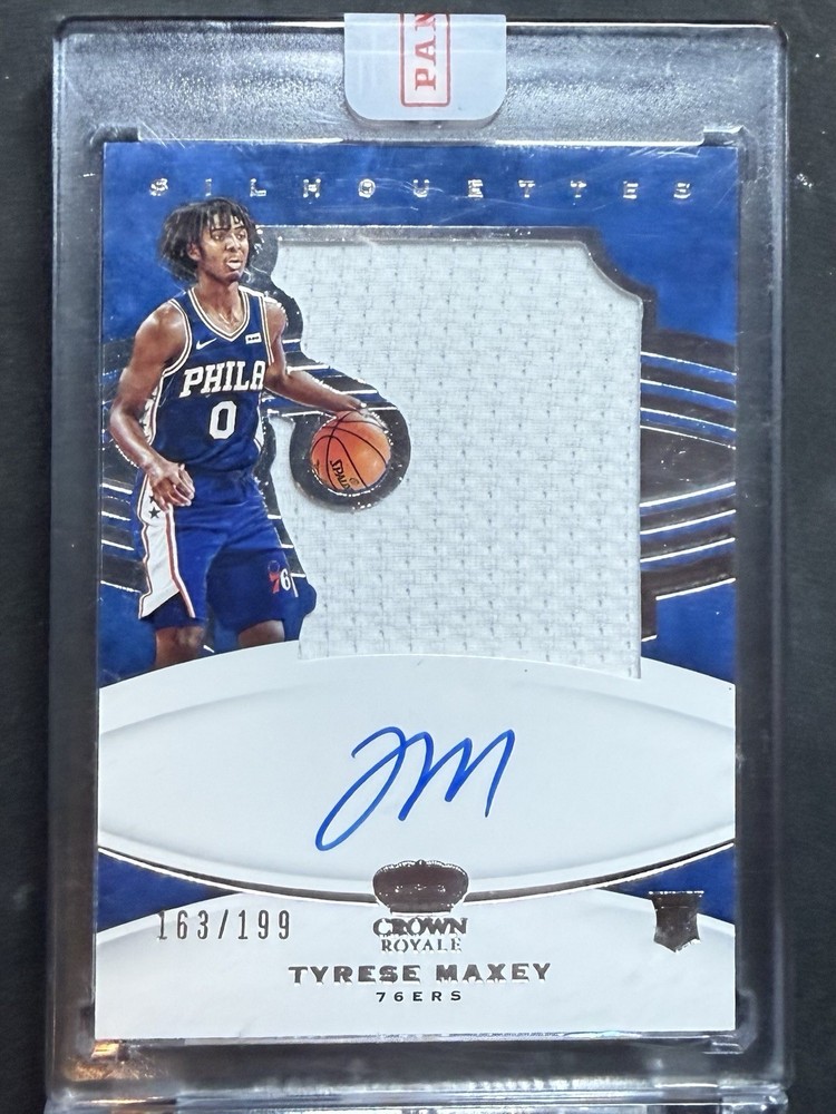 2020-21 Crown Royale Rookie Silhouettes Tyrese Maxey /199 RC Patch Auto RPA