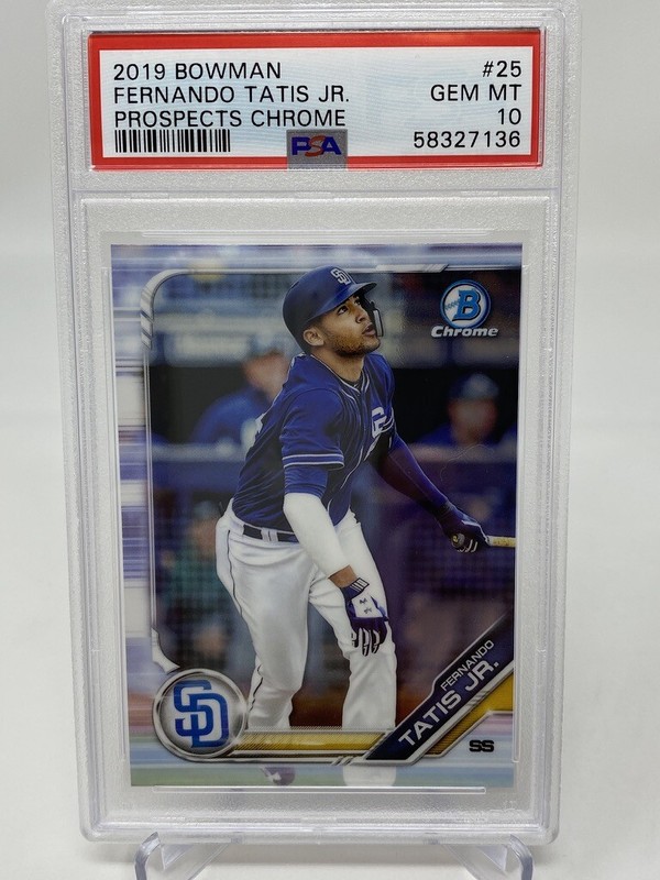 2019 Bowman Chrome #25 Fernando Tatis Jr. Rookie Card - PSA 10 view 2
