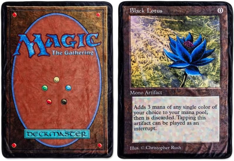 Magic: The Gathering Black Lotus Card Double-Sided Fleece Throw Blanket for