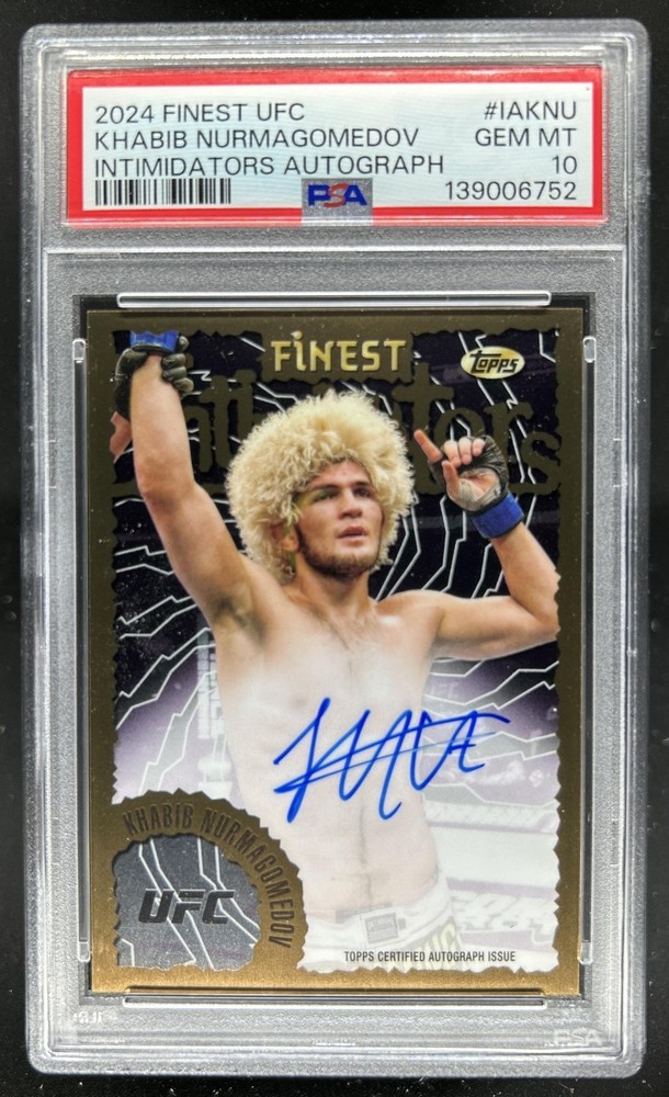2024 Topps Finest UFC Khabib Nurmagomedov Intimidators Auto #IA-KNU PSA 10