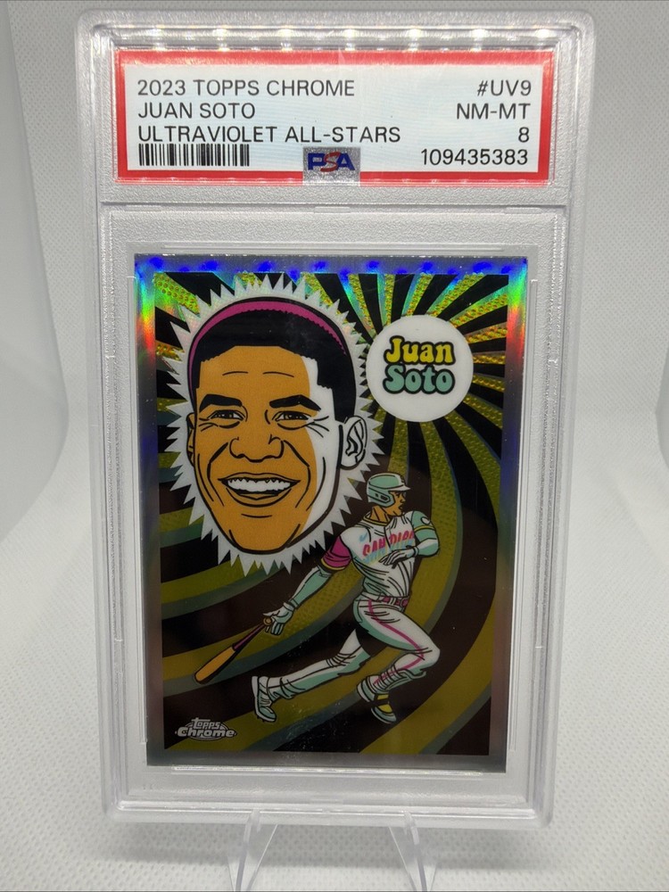 2023 Topps Chrome Juan Soto Ultra Violet All-Stars SSP Insert #UV-9 Padres PSA 8 view 1