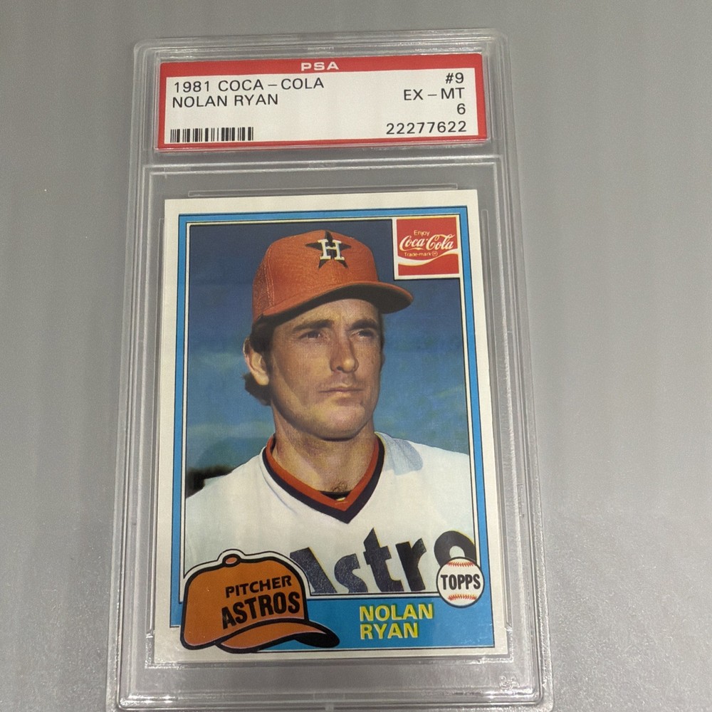 NOLAN RYAN~HOUSTON ASTROS~1981 TOPPS PSA-6 (EX-MT) BASEBALL CARD #240